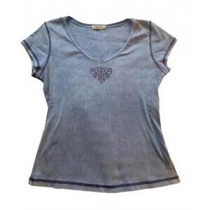 Baby blue rhinestone baby tee